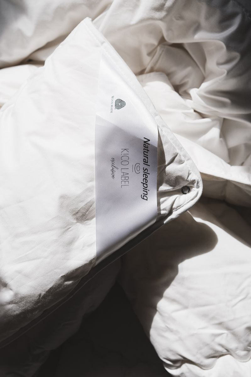 4‑seizoenen dekbed van merinowol in naturel kleur, zacht en hypoallergeen